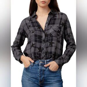 Rails Plaid Hunter Stars Flannel Button Front Shirt